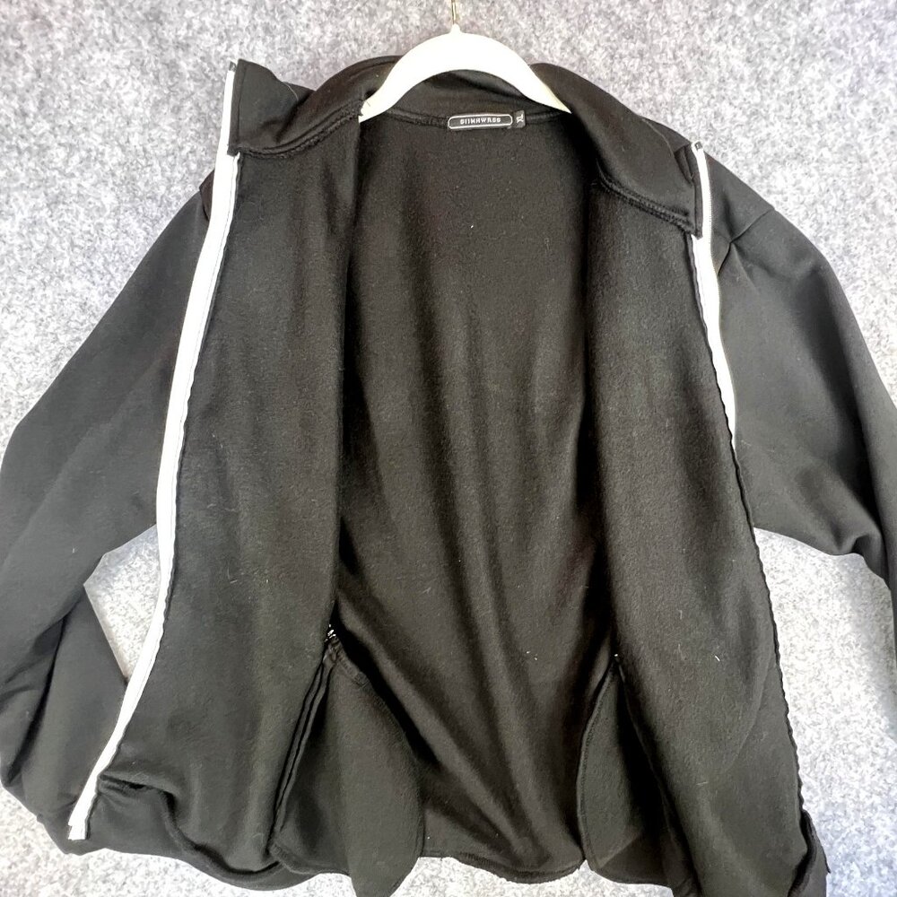 Mens XL Jacket Black Green Full Zip Mock Neck Casual Outdoor Pockets Windbreaker - Picture 8 of 9